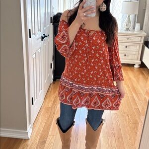 Cold shoulder boho dress / tunic